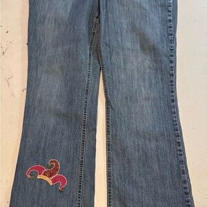 Tommy Hilfiger Embroidered Denim Jeans with Pink and Gold Detail